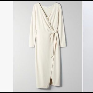 Aritzia off white Gaudi wrap dress